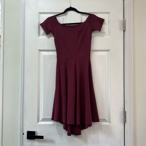 Burgundy off the shoulder Dress